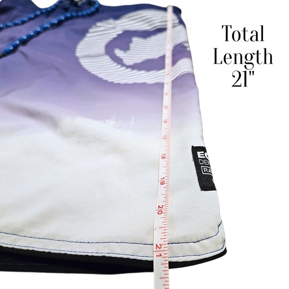 Ecko Unltd Men’s Board Shorts Size M 30” Waist Blue Gradient Swim Trunks y2k - Picture 16 of 16